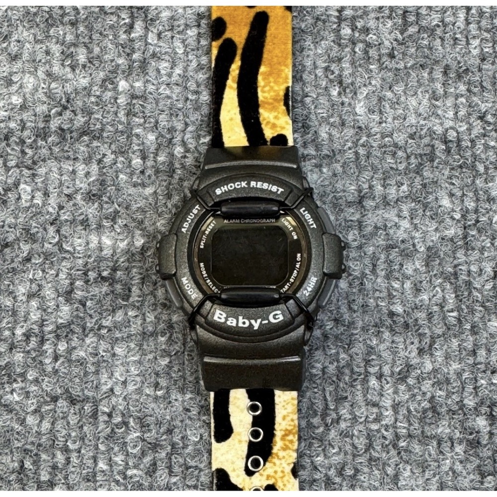 Baby-G Casio Watch Black Shock Resistant‎ Digital Leopard Print Band READ